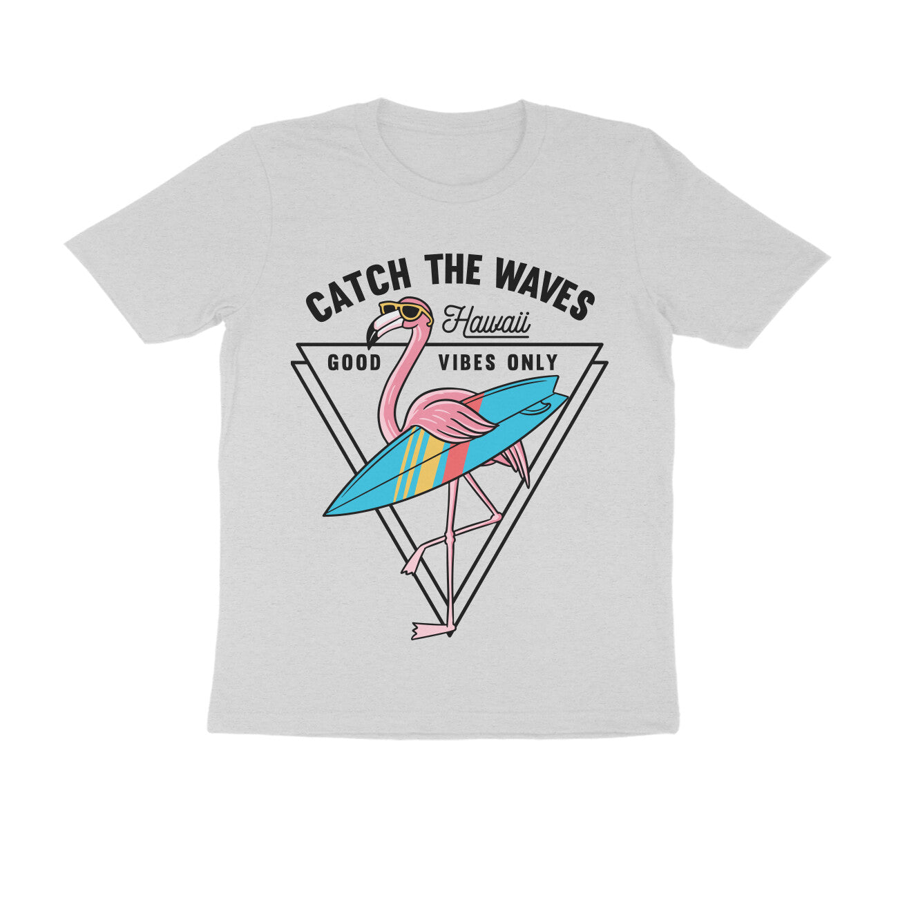 Men's Half Sleeve Round Neck T-Shirt - Catch The Wave