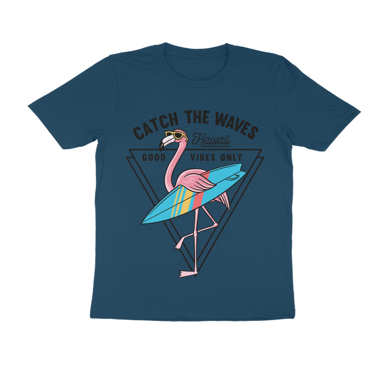 Men's Half Sleeve Round Neck T-Shirt - Catch The Wave