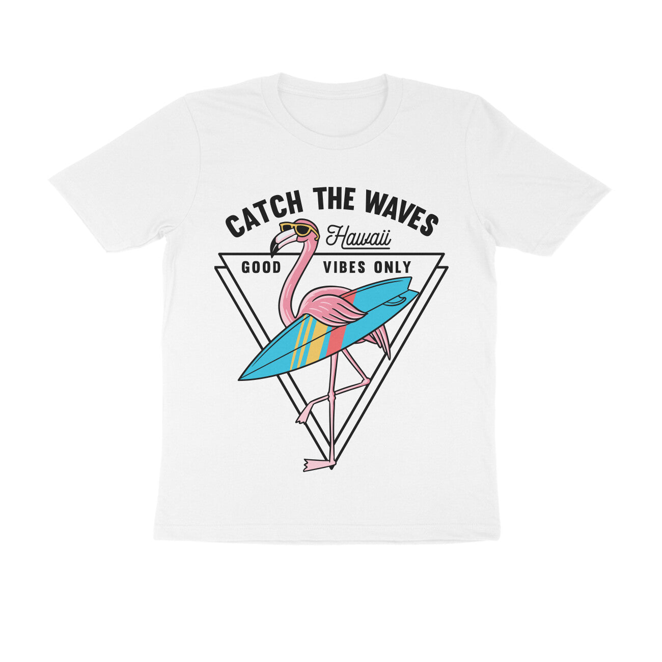 Men's Half Sleeve Round Neck T-Shirt - Catch The Wave