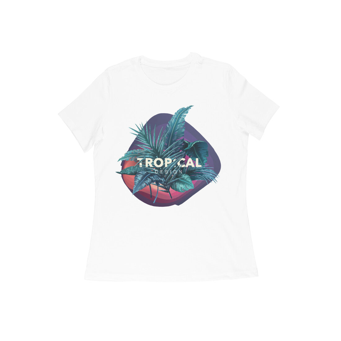 Women's Half Sleeve Round Neck T-Shirt - Tropical