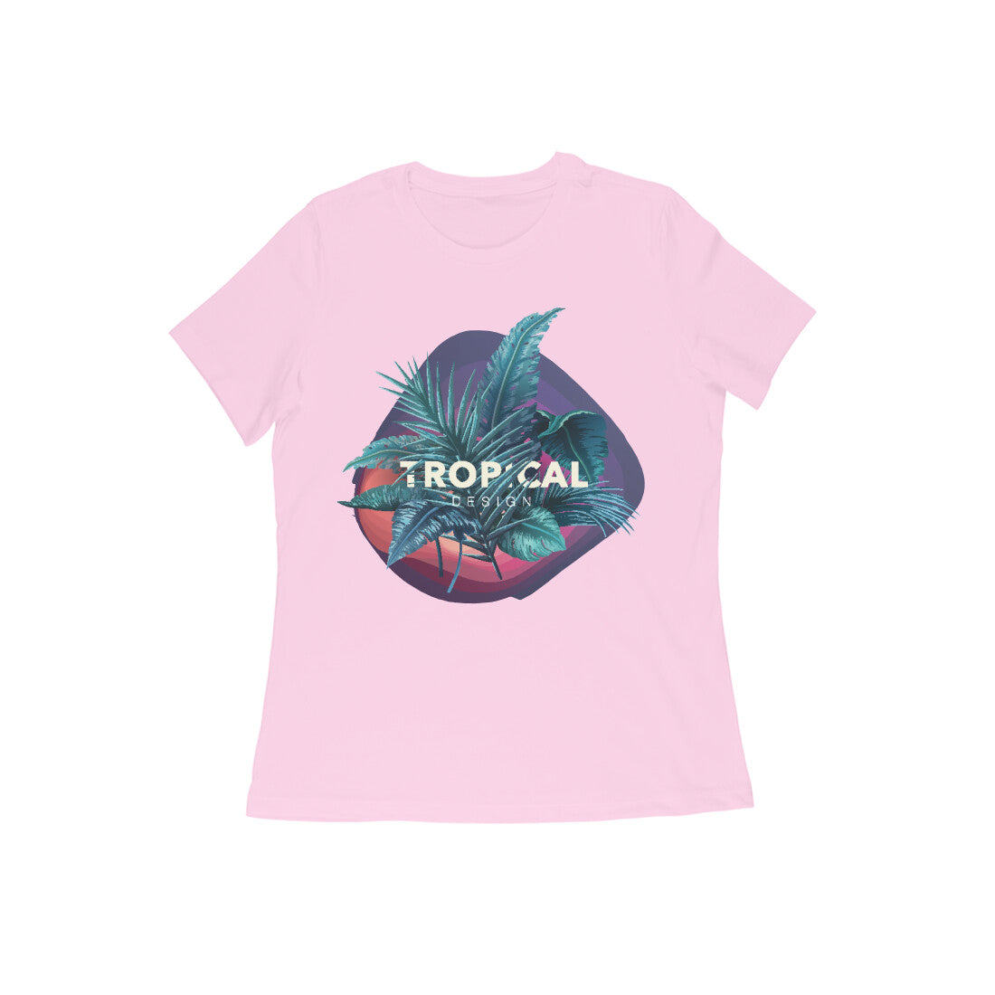 Women's Half Sleeve Round Neck T-Shirt - Tropical