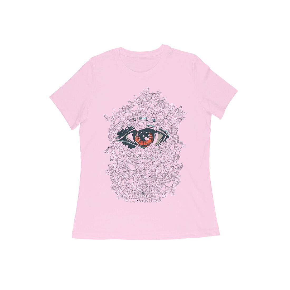 Women's Half Sleeve Round Neck T-Shirt - Abstract Eye