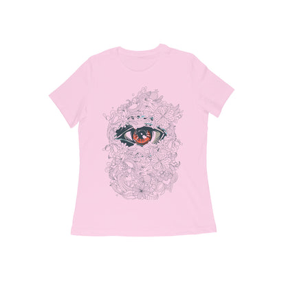 Women's Half Sleeve Round Neck T-Shirt - Abstract Eye