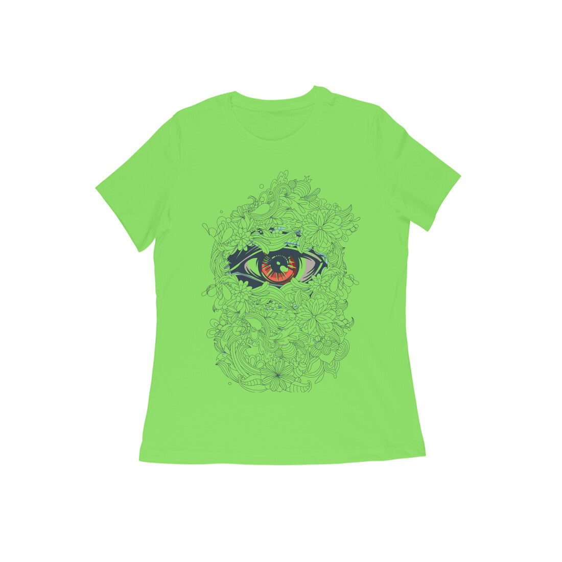 Women's Half Sleeve Round Neck T-Shirt - Abstract Eye