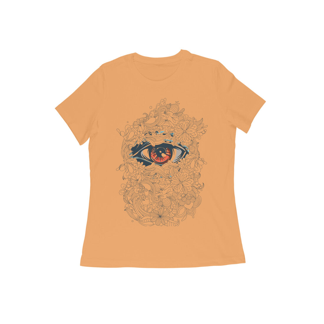 Women's Half Sleeve Round Neck T-Shirt - Abstract Eye