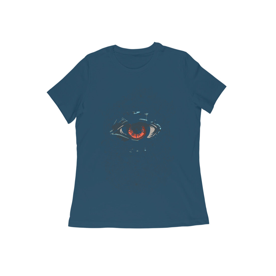 Women's Half Sleeve Round Neck T-Shirt - Abstract Eye