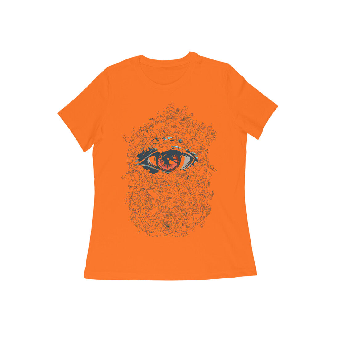 Women's Half Sleeve Round Neck T-Shirt - Abstract Eye