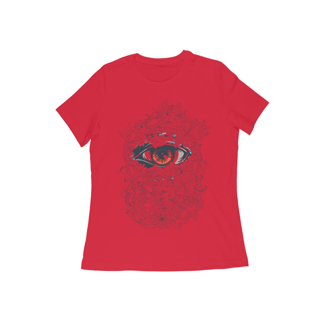 Women's Half Sleeve Round Neck T-Shirt - Abstract Eye