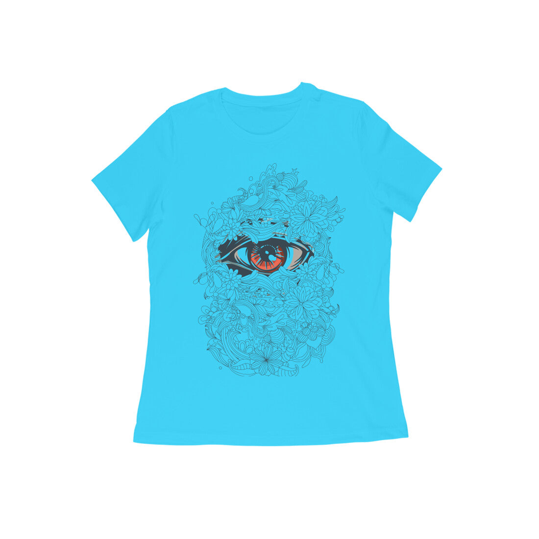 Women's Half Sleeve Round Neck T-Shirt - Abstract Eye