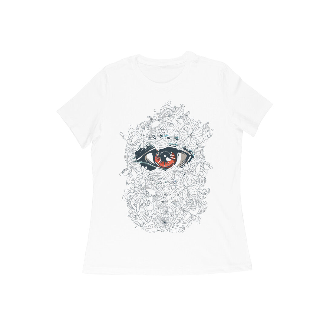 Women's Half Sleeve Round Neck T-Shirt - Abstract Eye
