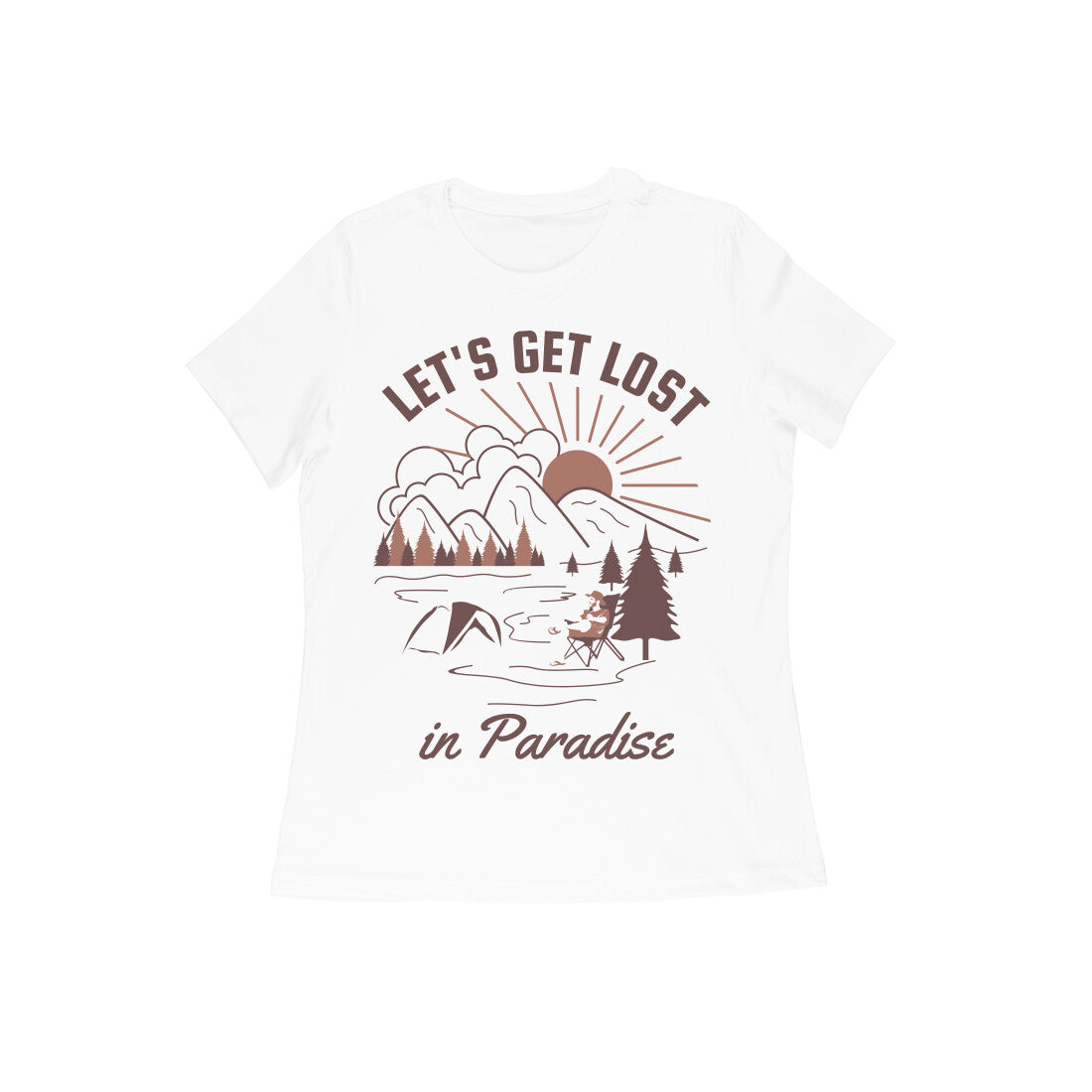 Women's Half Sleeve Round Neck T-Shirt - Lost in Paradise