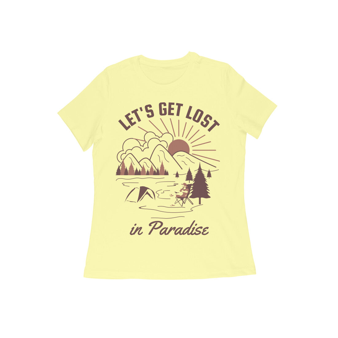 Women's Half Sleeve Round Neck T-Shirt - Lost in Paradise