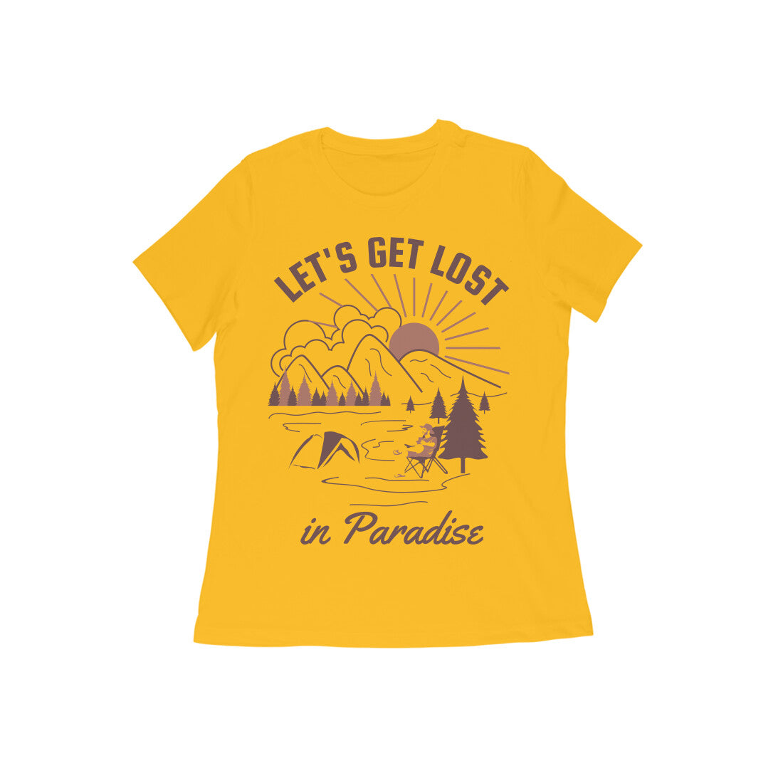 Women's Half Sleeve Round Neck T-Shirt - Lost in Paradise