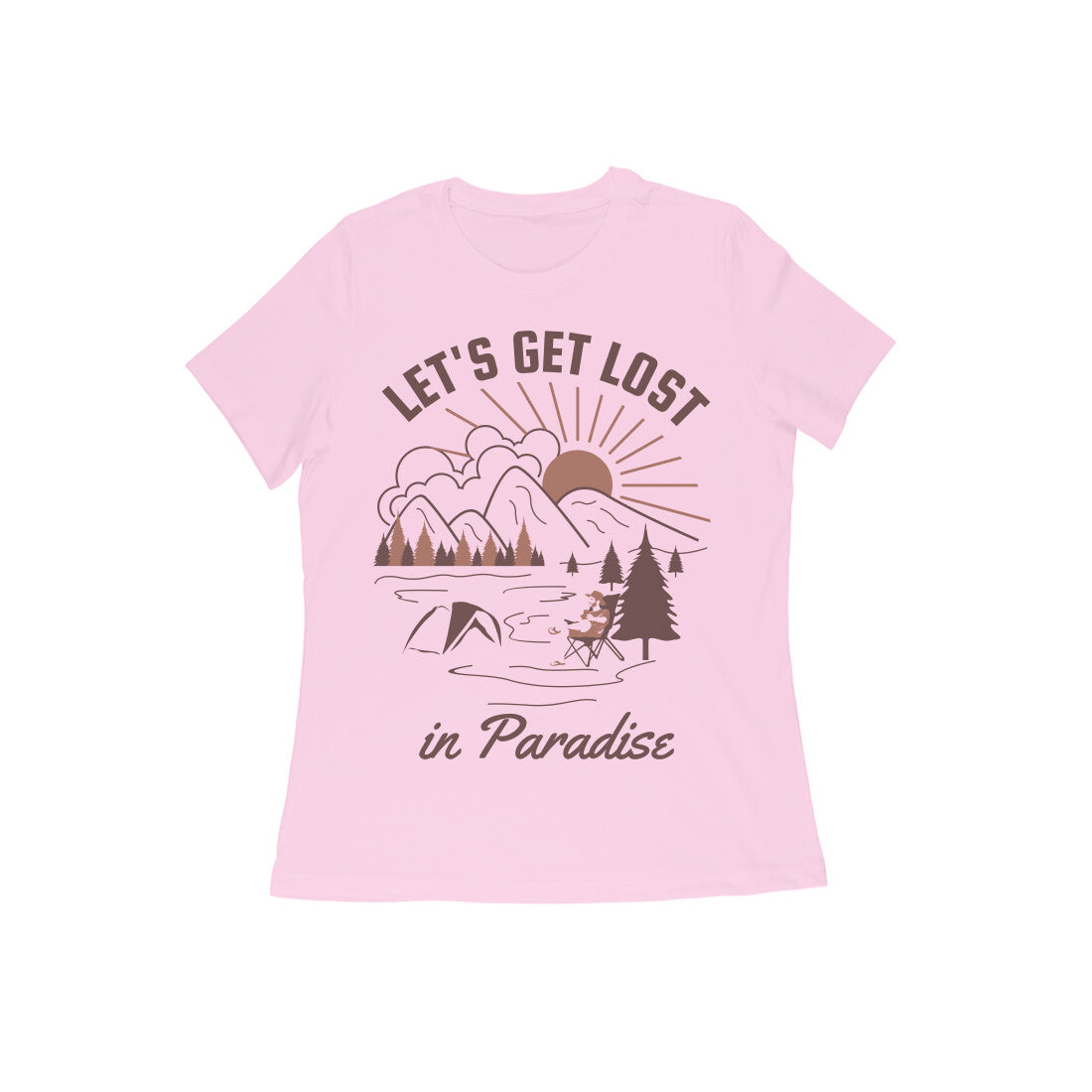 Women's Half Sleeve Round Neck T-Shirt - Lost in Paradise