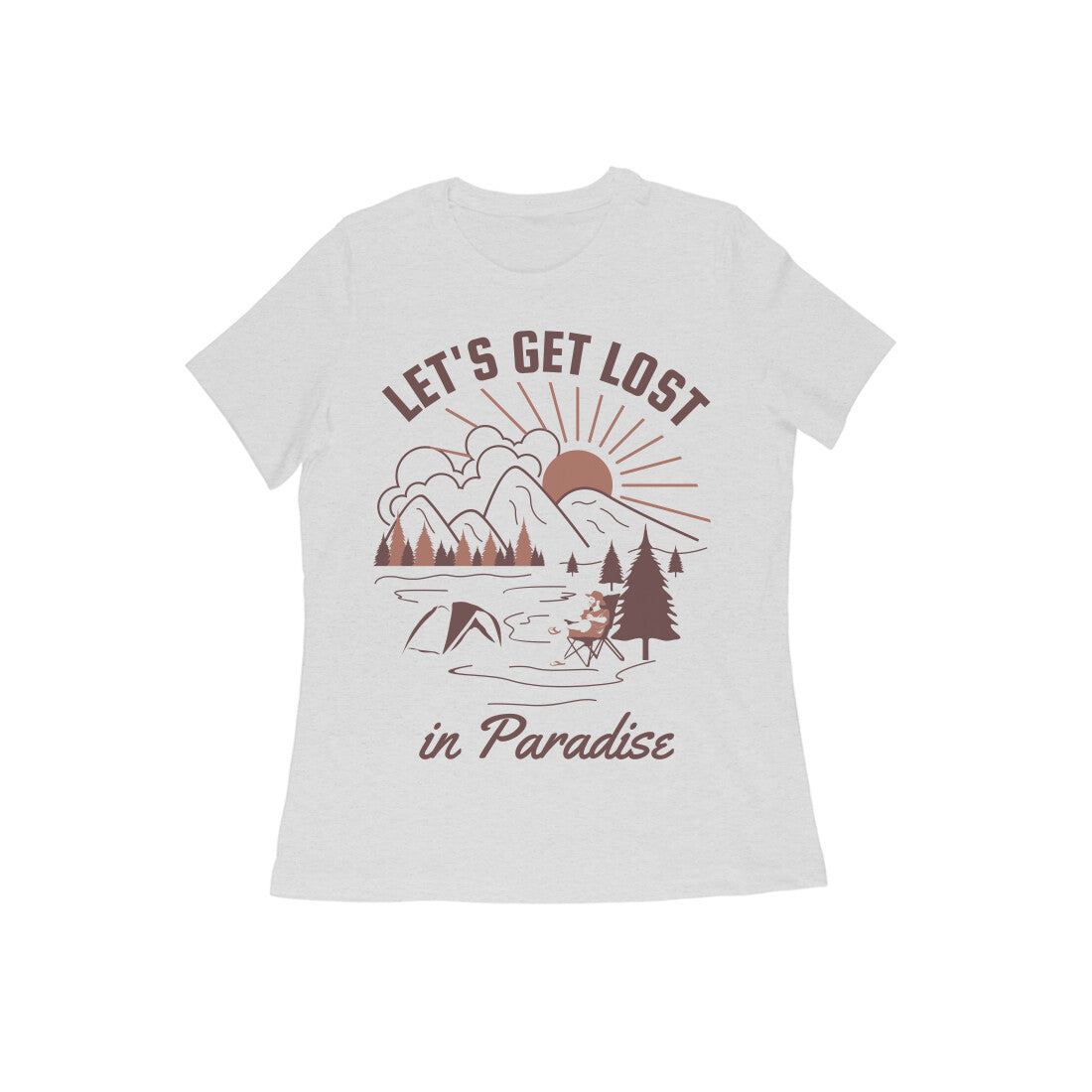 Women's Half Sleeve Round Neck T-Shirt - Lost in Paradise