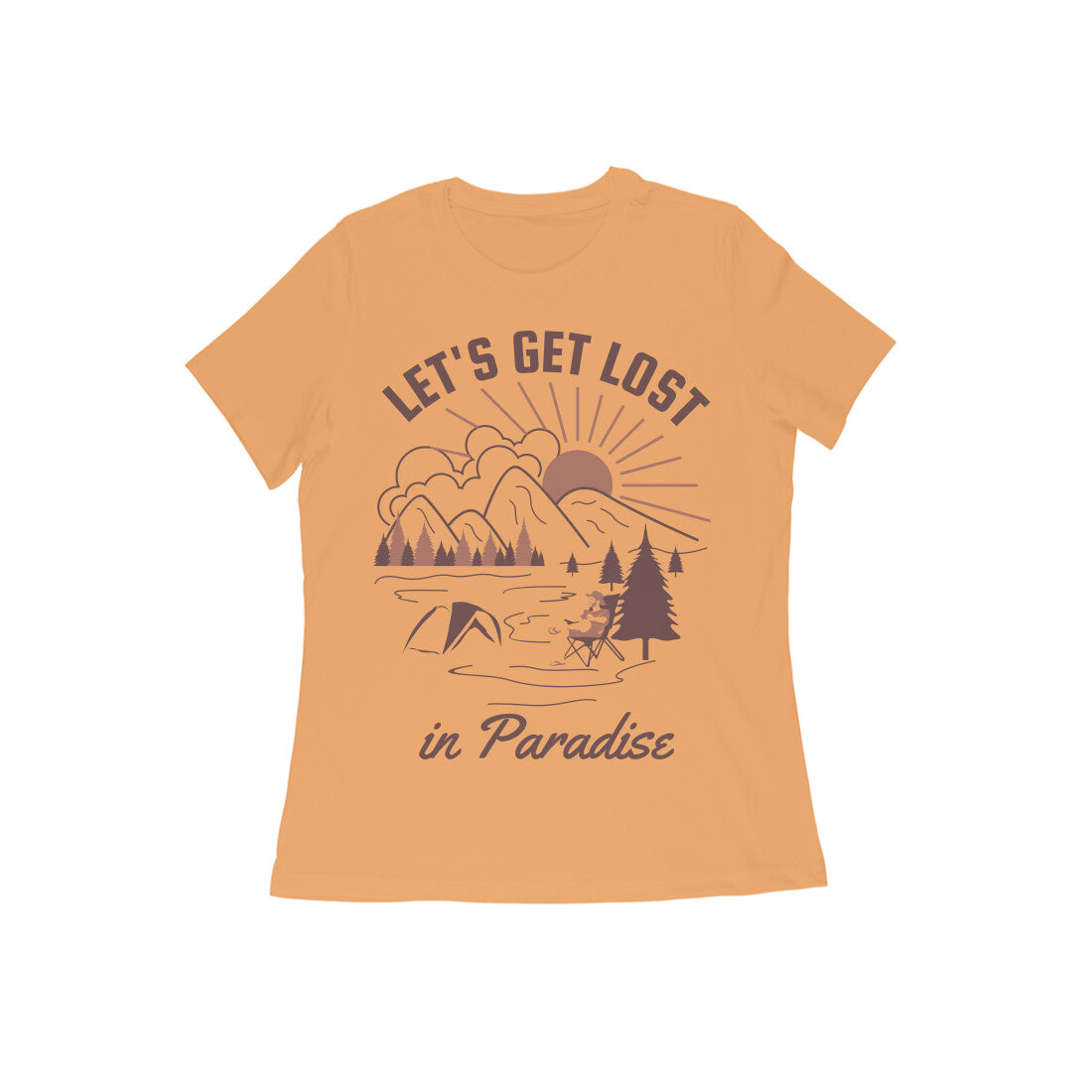 Women's Half Sleeve Round Neck T-Shirt - Lost in Paradise
