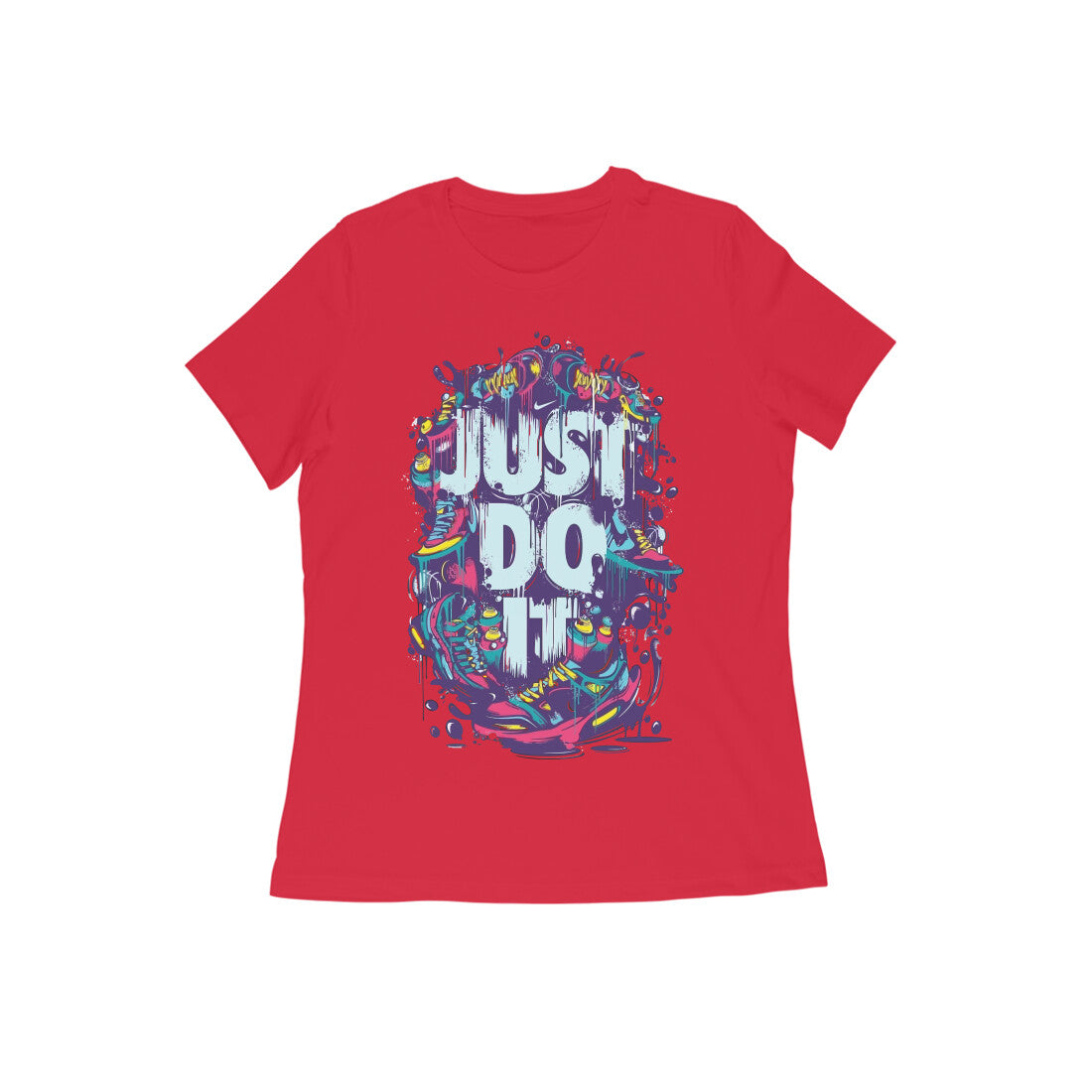 Women's Half Sleeve Round Neck T-Shirt - Just Do It
