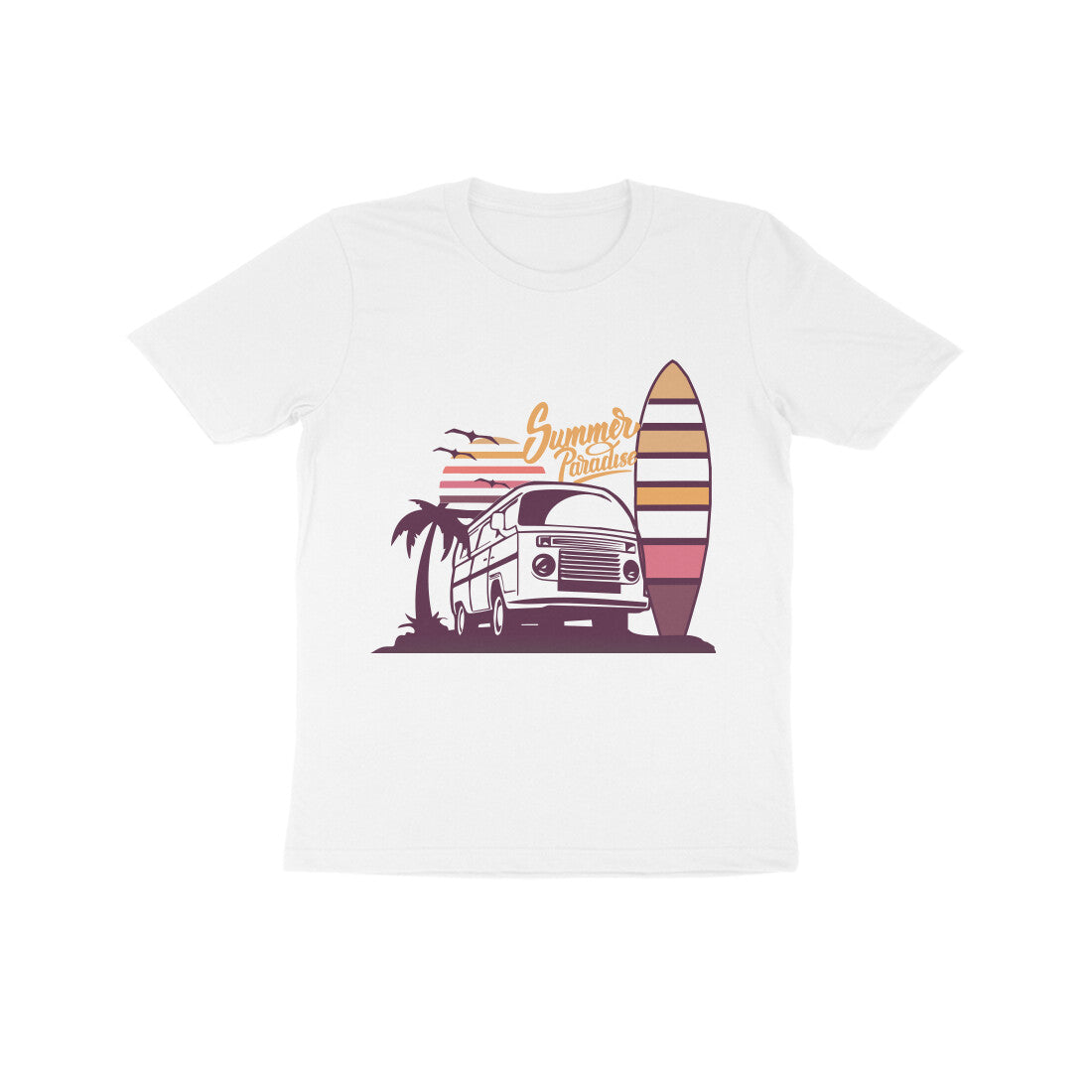 Kid's Half Sleeve Round Neck T-Shirt - Summer Paradise