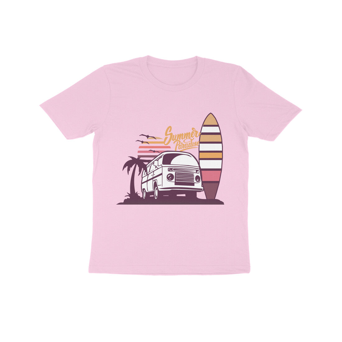 Kid's Half Sleeve Round Neck T-Shirt - Summer Paradise