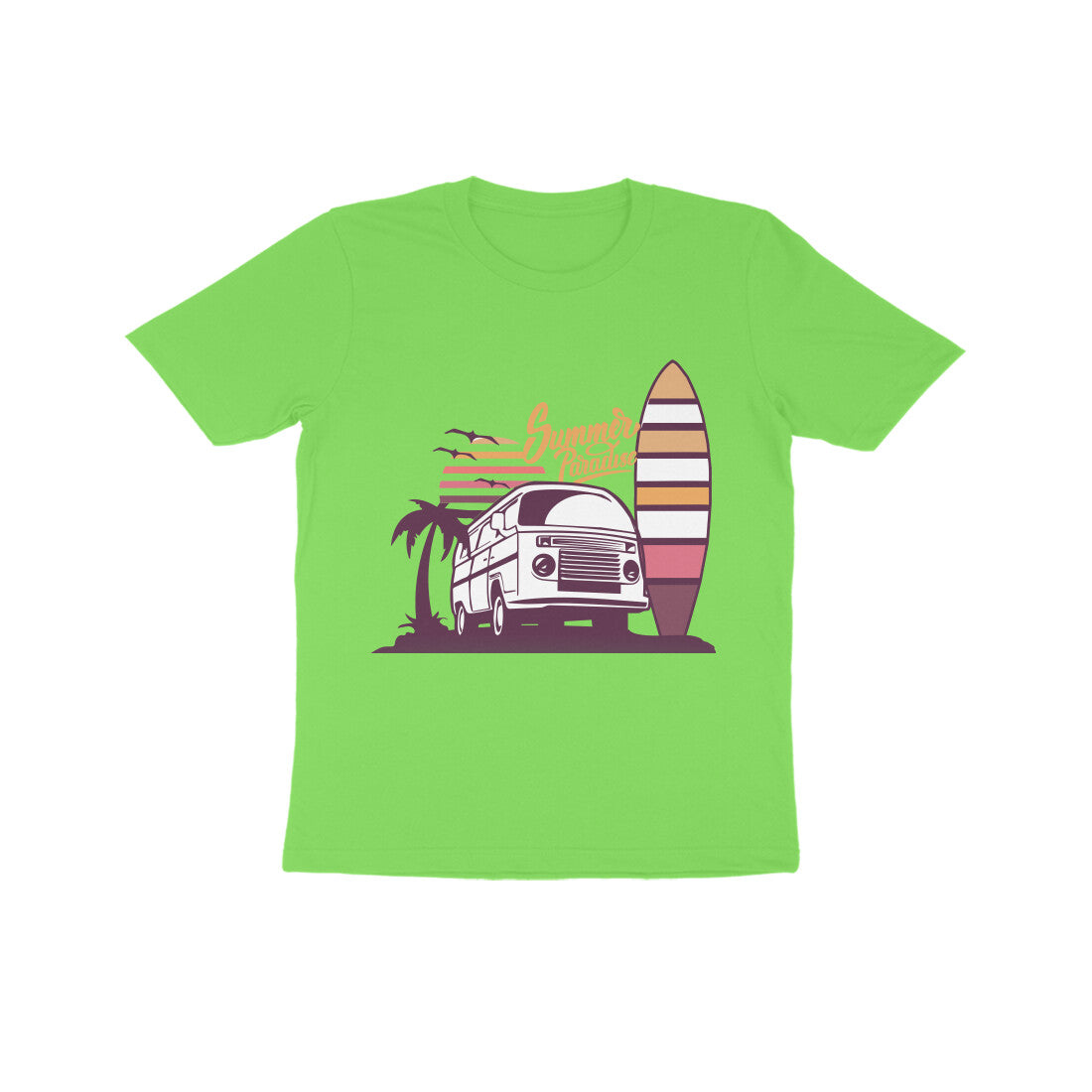 Kid's Half Sleeve Round Neck T-Shirt - Summer Paradise