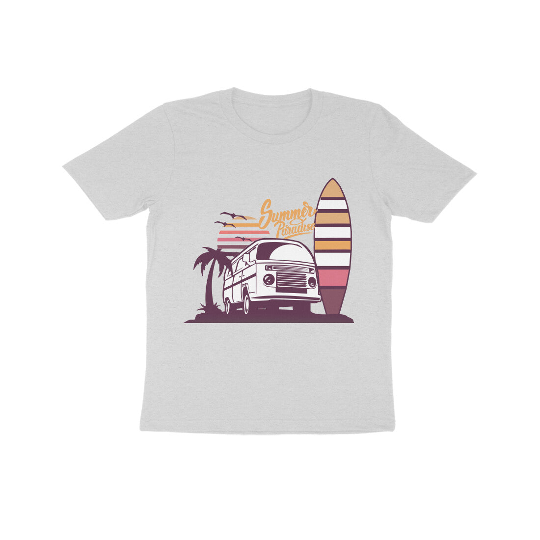 Kid's Half Sleeve Round Neck T-Shirt - Summer Paradise