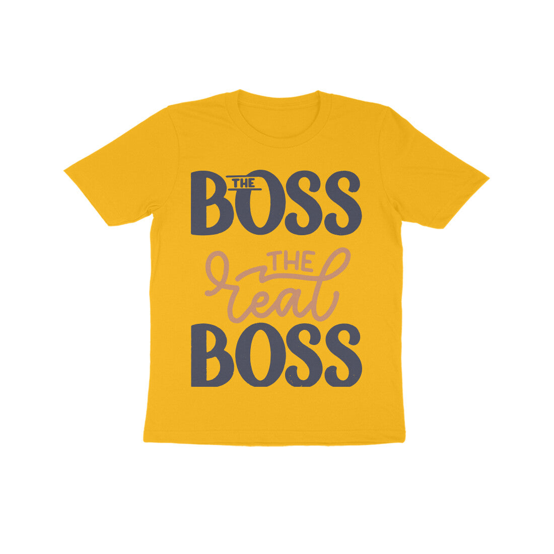 Kid's Half Sleeve Round Neck T-Shirt - The Real Boss