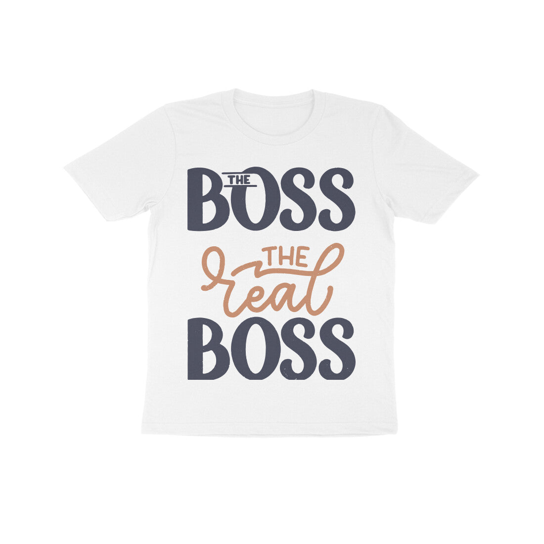 Kid's Half Sleeve Round Neck T-Shirt - The Real Boss