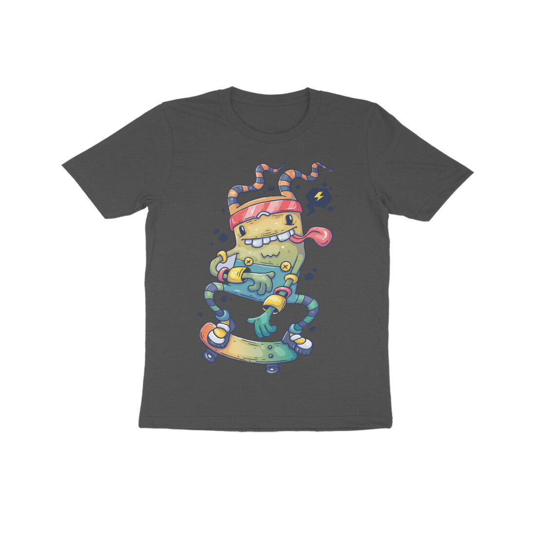 Kid's Half Sleeve Round Neck T-Shirt - Skateboarding