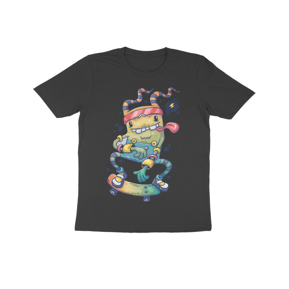 Kid's Half Sleeve Round Neck T-Shirt - Skateboarding