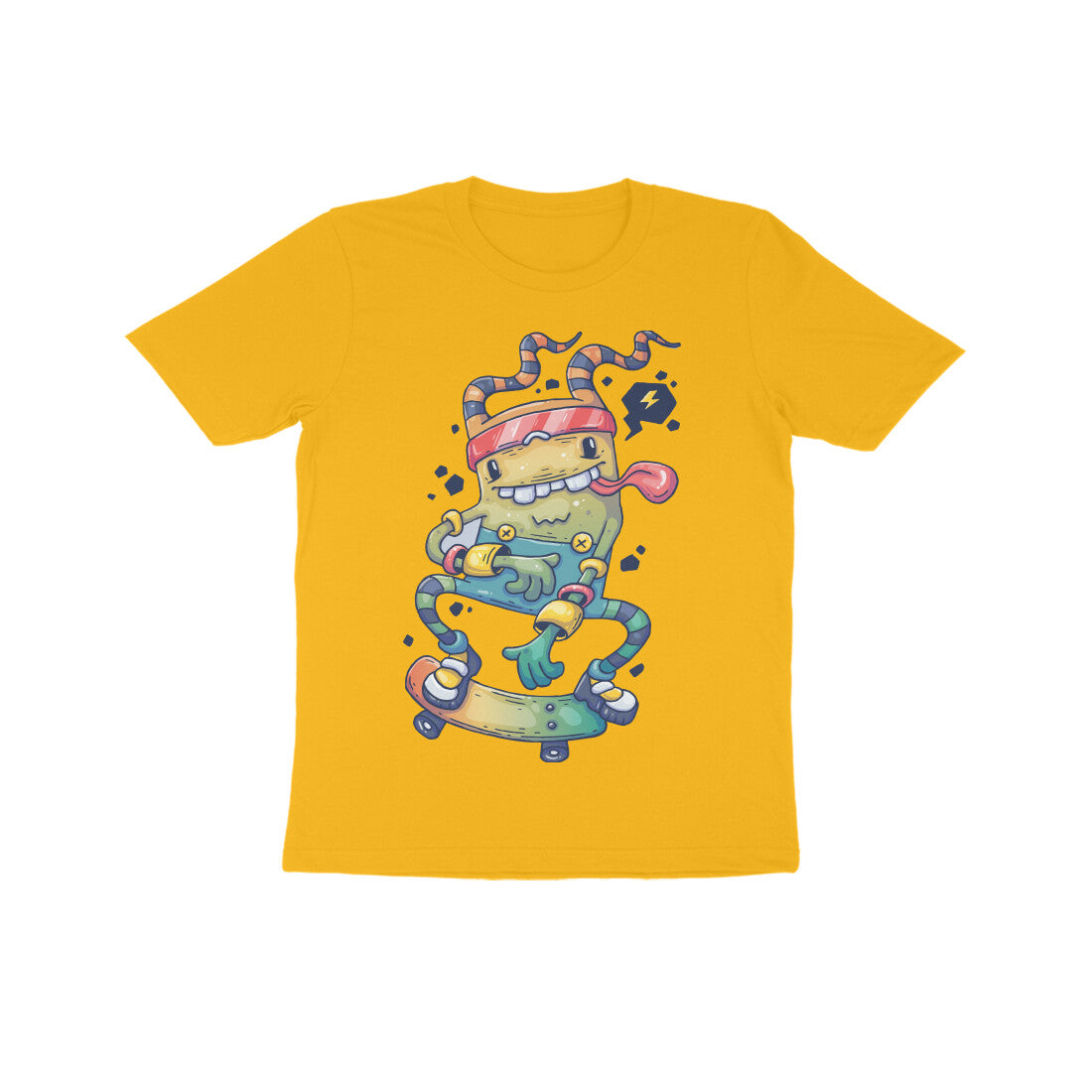 Kid's Half Sleeve Round Neck T-Shirt - Skateboarding