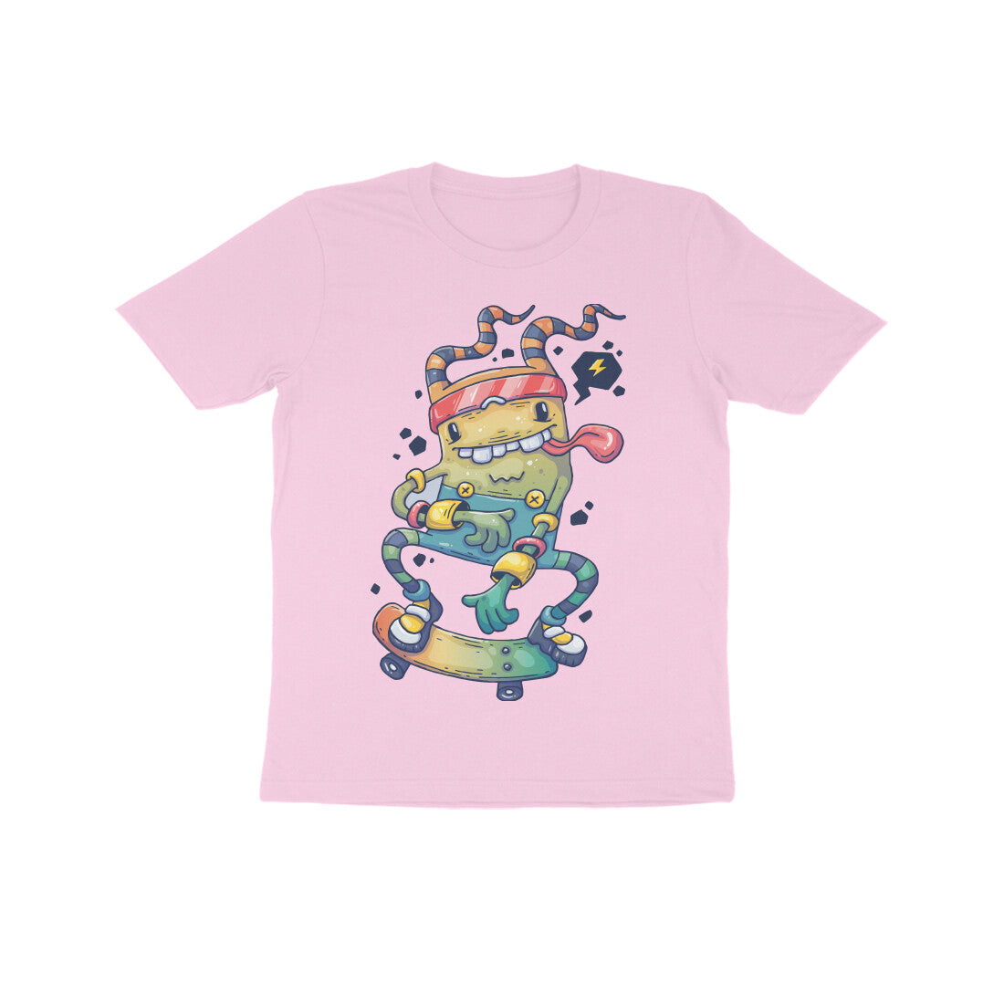 Kid's Half Sleeve Round Neck T-Shirt - Skateboarding