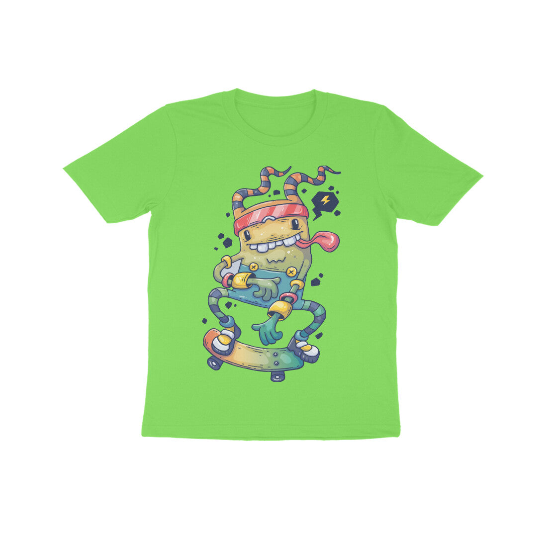 Kid's Half Sleeve Round Neck T-Shirt - Skateboarding