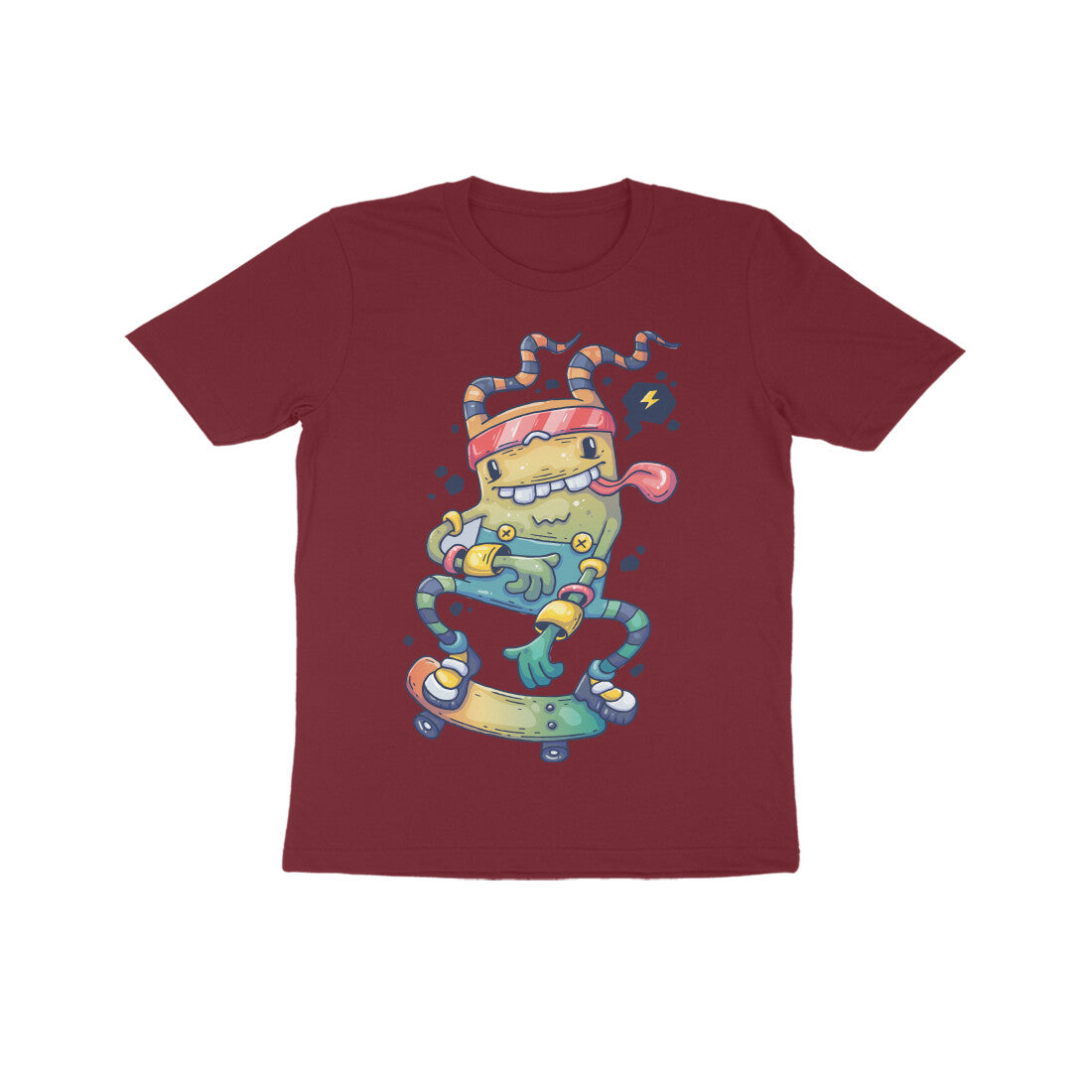 Kid's Half Sleeve Round Neck T-Shirt - Skateboarding