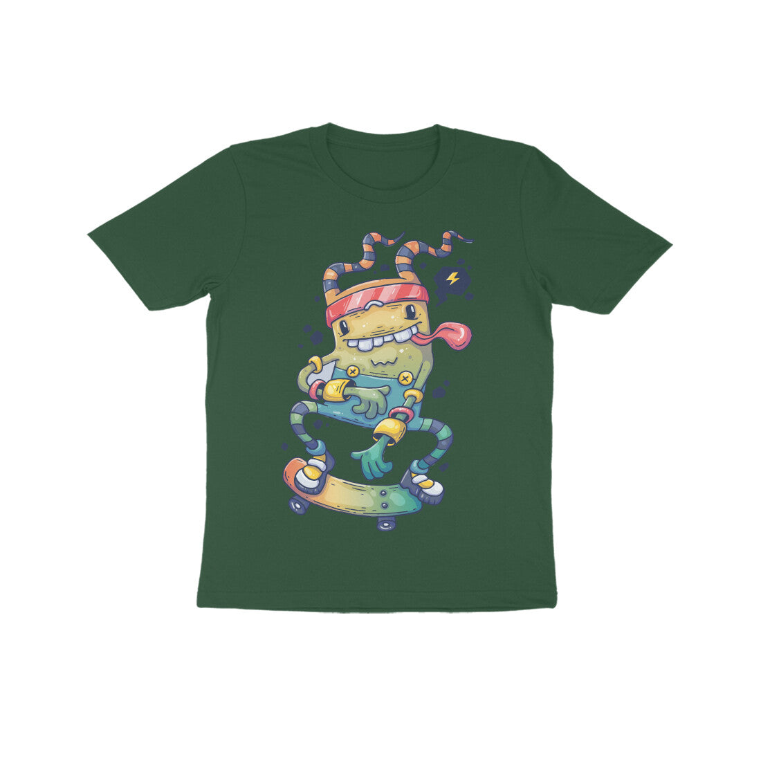 Kid's Half Sleeve Round Neck T-Shirt - Skateboarding