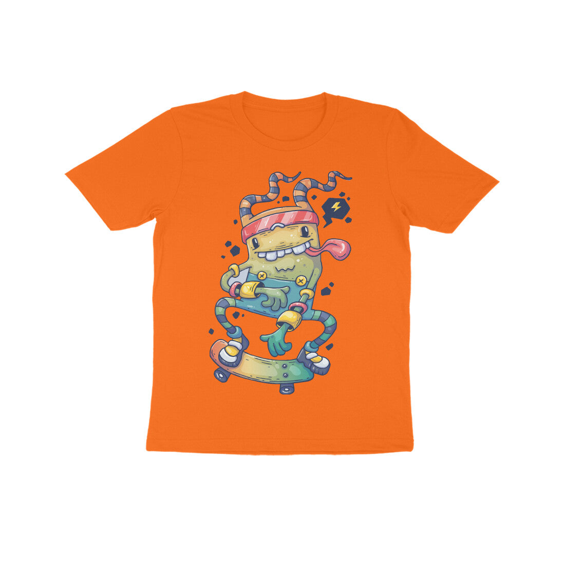 Kid's Half Sleeve Round Neck T-Shirt - Skateboarding