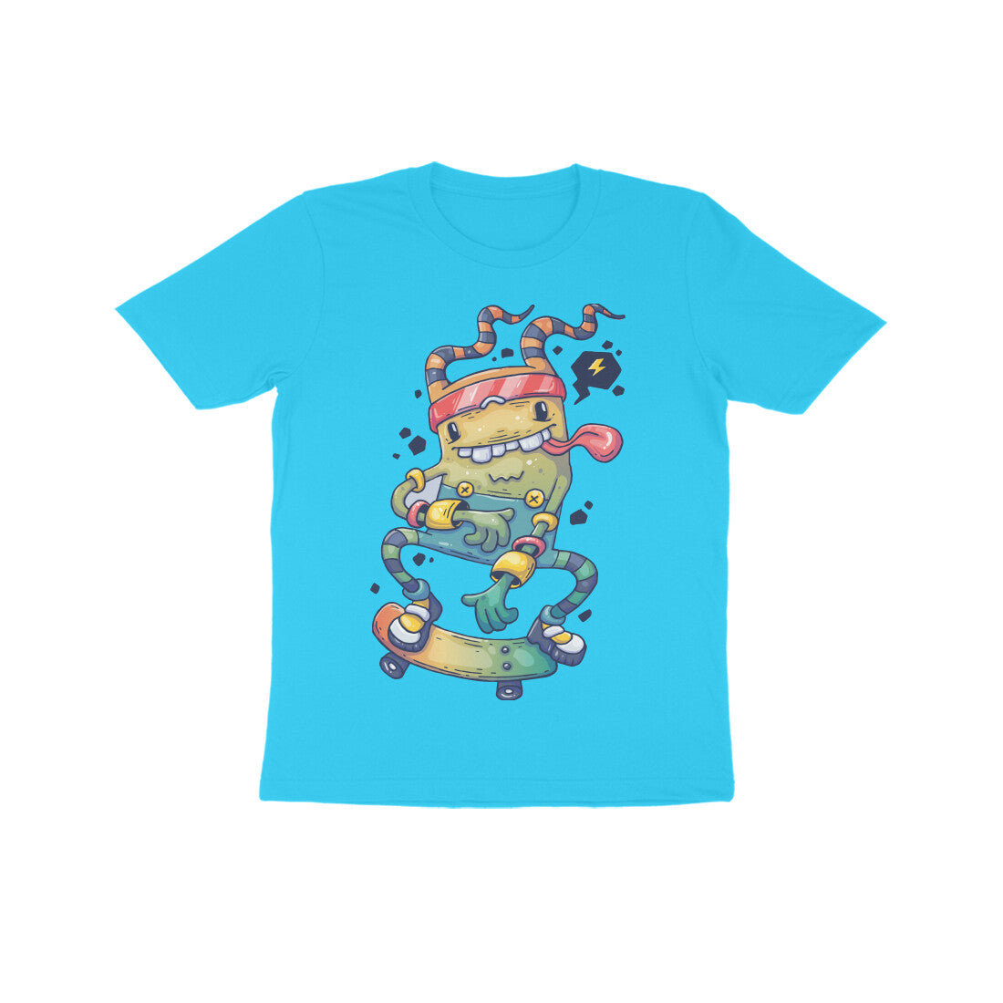 Kid's Half Sleeve Round Neck T-Shirt - Skateboarding