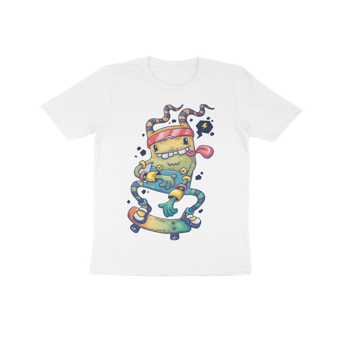 Kid's Half Sleeve Round Neck T-Shirt - Skateboarding