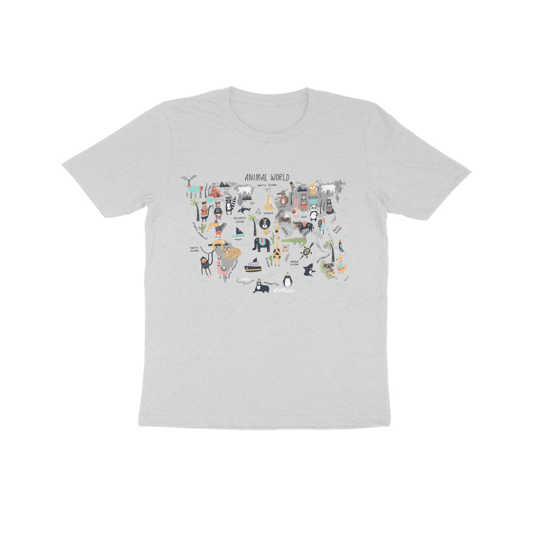 Kid's Half Sleeve Round Neck T-Shirt - World Map