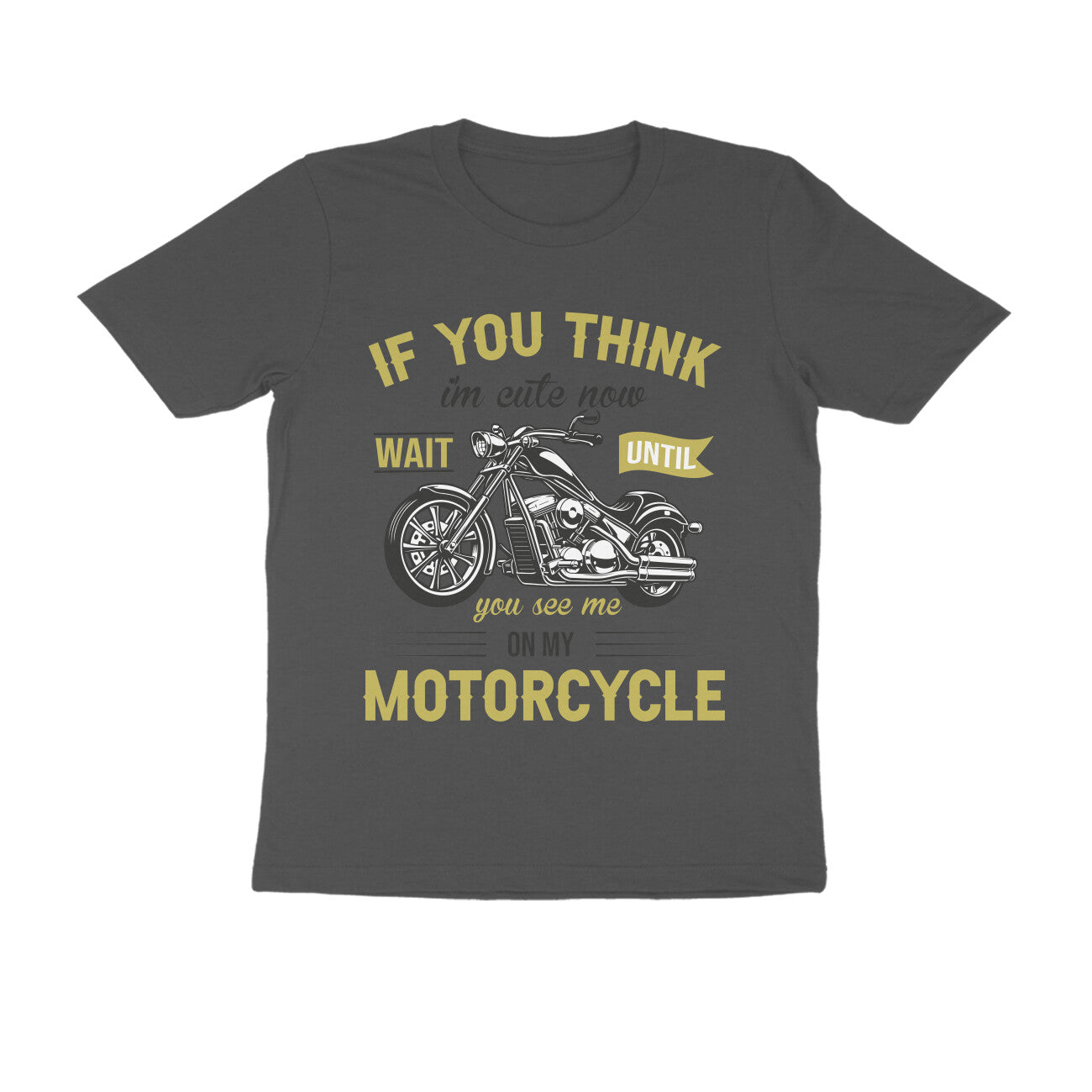 Men's Round-neck Half Sleeves Cotton T-shirt - Motorcycle