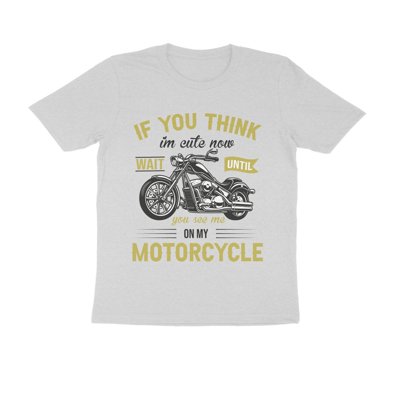 Men's Round-neck Half Sleeves Cotton T-shirt - Motorcycle