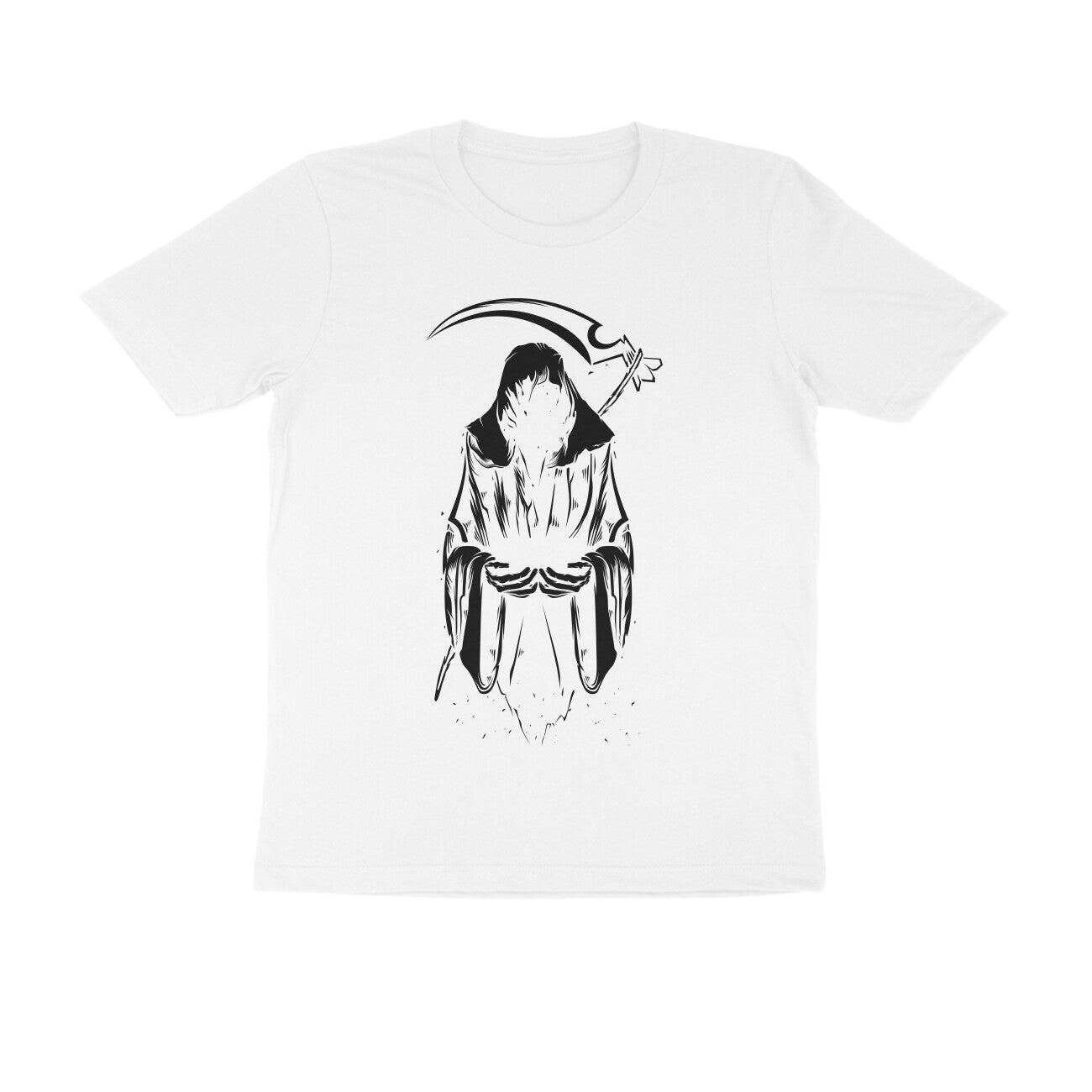 Men's Round-neck Half Sleeves Cotton T-shirt - Evil Demon Light