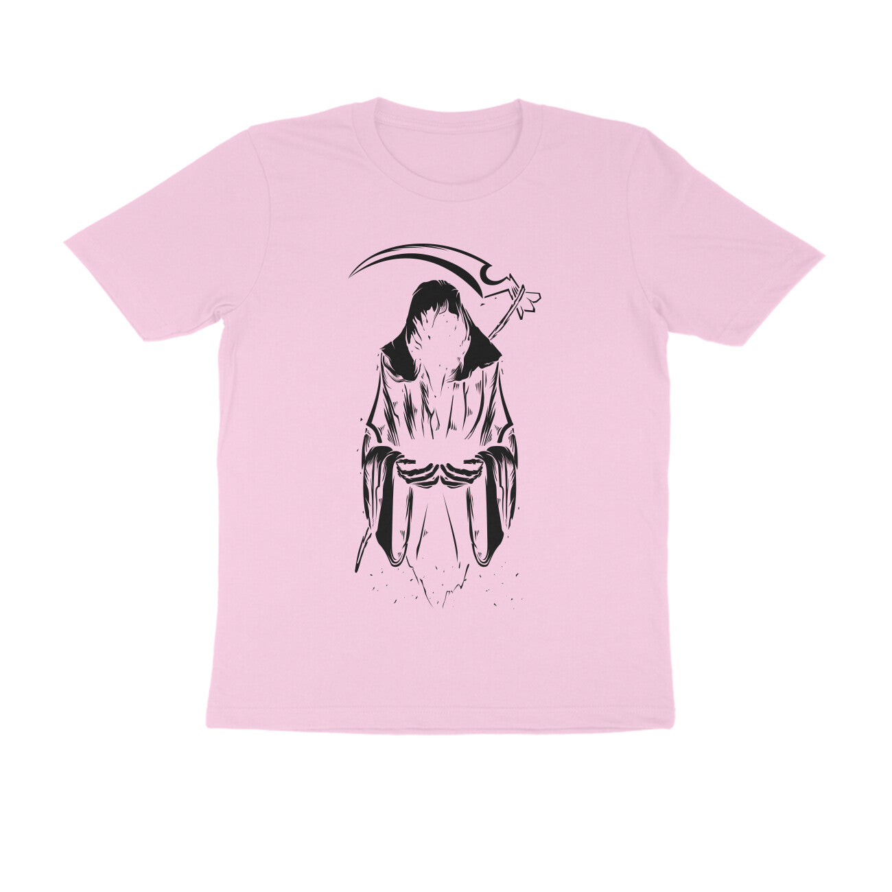 Men's Round-neck Half Sleeves Cotton T-shirt - Evil Demon Light