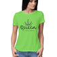 Women's Round-neck Half Sleeves Cotton T-shirt - Queen Of Unicorns