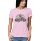 Women's Round-neck Half Sleeves Cotton T-shirt - Motorcycle Girls