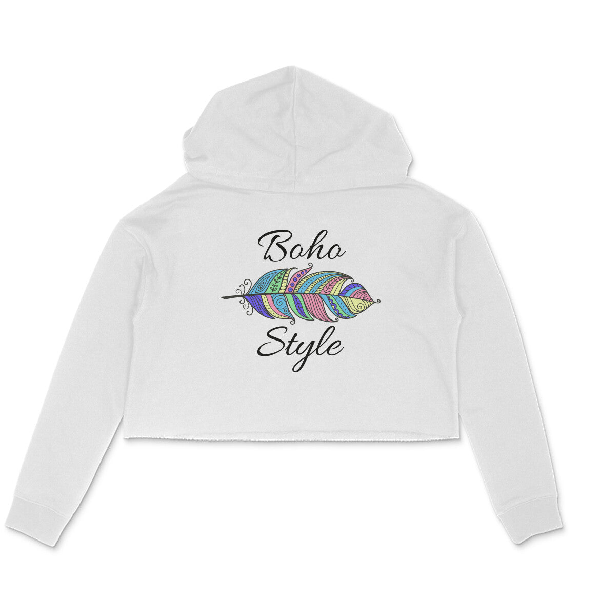 Women's Crop Top Hoodie - Boho Style