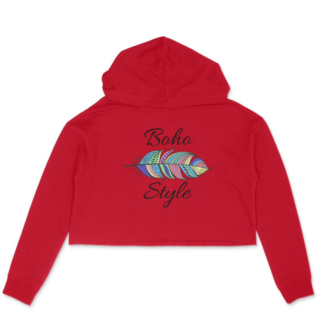 Women's Crop Top Hoodie - Boho Style