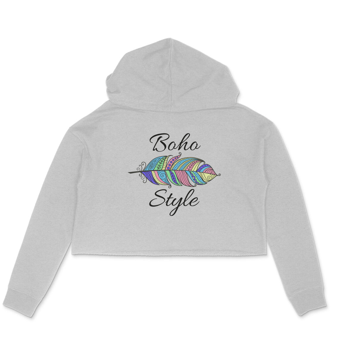 Women's Crop Top Hoodie - Boho Style