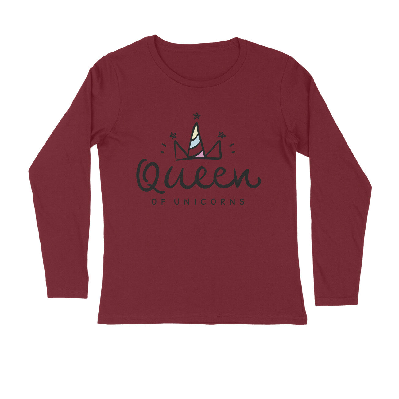 Women's Full Sleeves T-shirt - Queen Of Unicorns