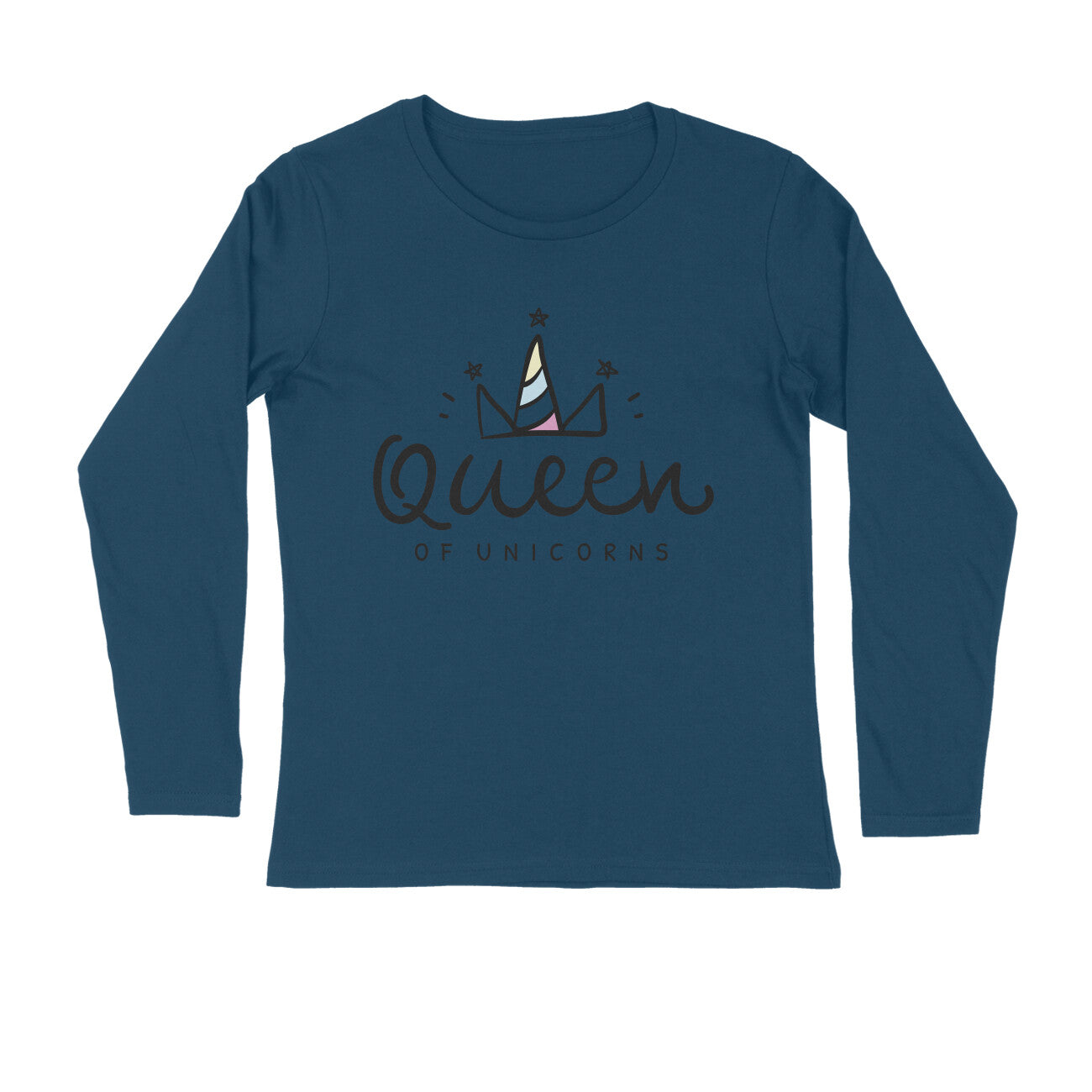 Women's Full Sleeves T-shirt - Queen Of Unicorns