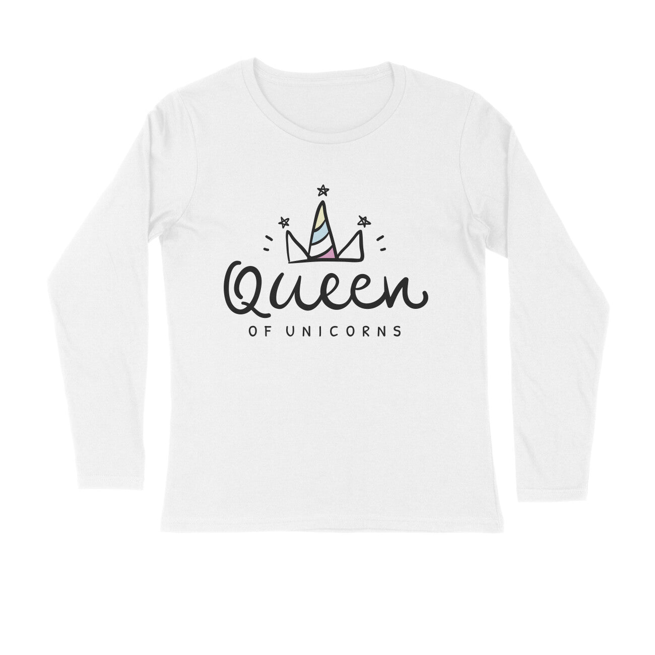 Women's Full Sleeves T-shirt - Queen Of Unicorns